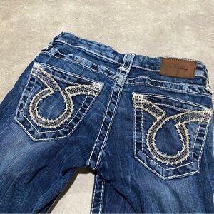 Big Star Y2K Low Rise Classic Blue Capri Jeans Embroidered Pockets Sz 24